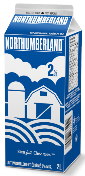 Lait blanc 2 % Northumberland