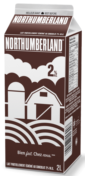 Lait au chocolat 2 % Northumberland