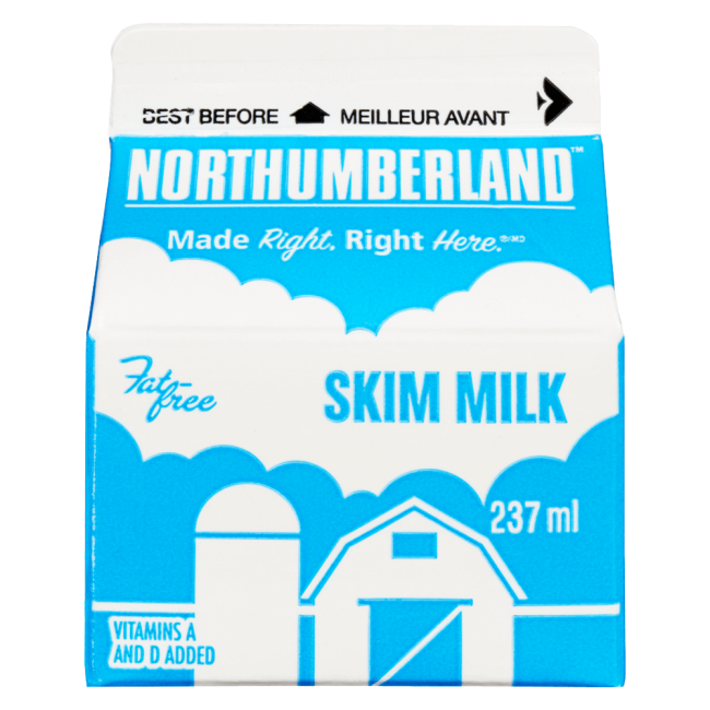 Northumberland Skim White Milk 237 milliliters