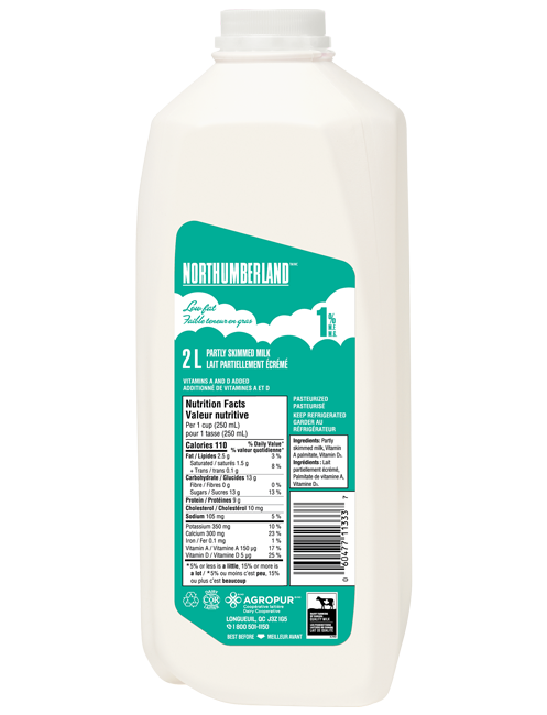 Northumberland Lait 1% 2L Jug