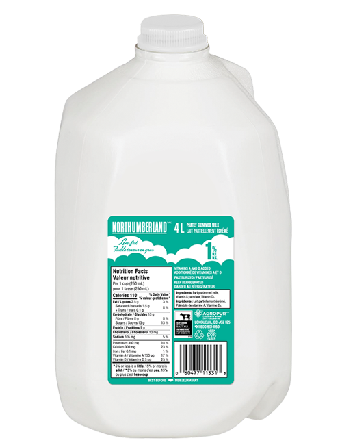 Northumberland Lait 1% 4L Jug