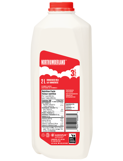 Northumberland 3.25% milk 2L Jug